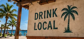 Illustrative wall mural about supporting local bars